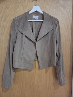 State Suede-Look Beige Jacket